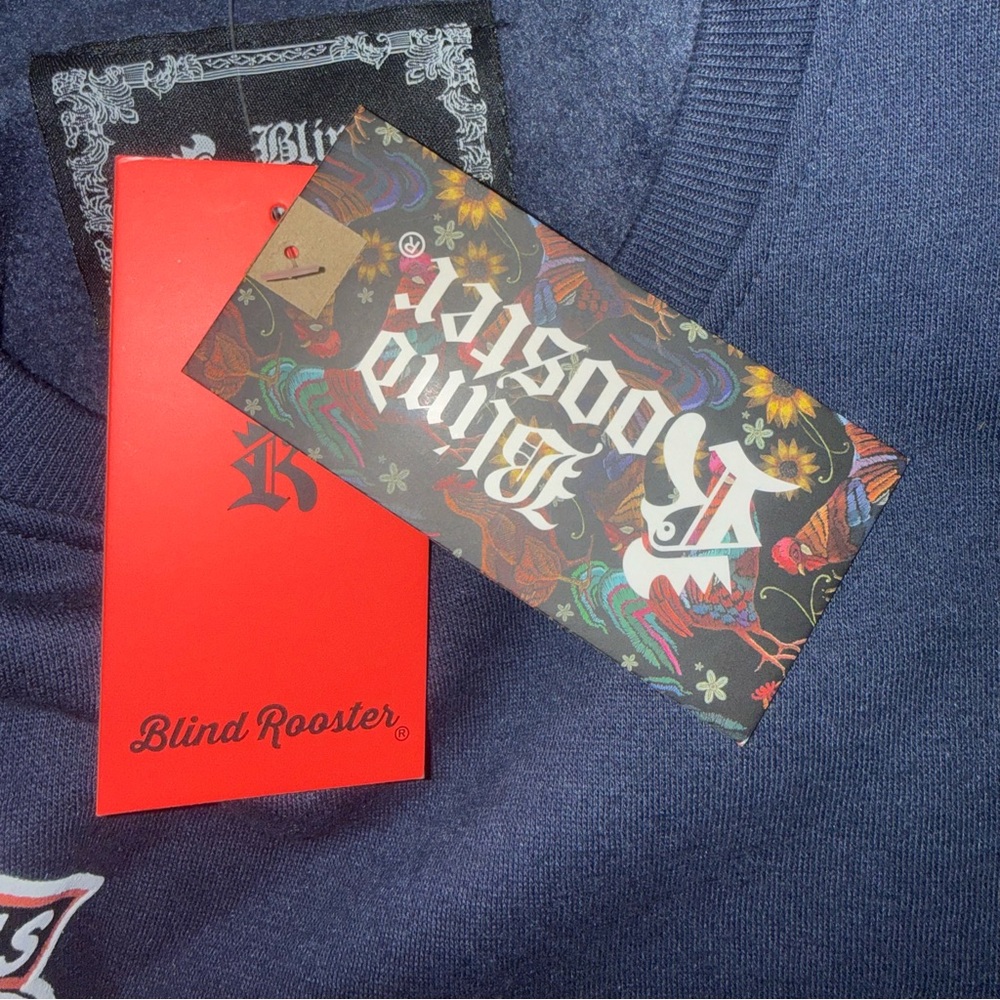Blind Rooster NYC Campus League Dragon Graphic Sweatshirt Size Large Navy NWT - Picture 9 of 12